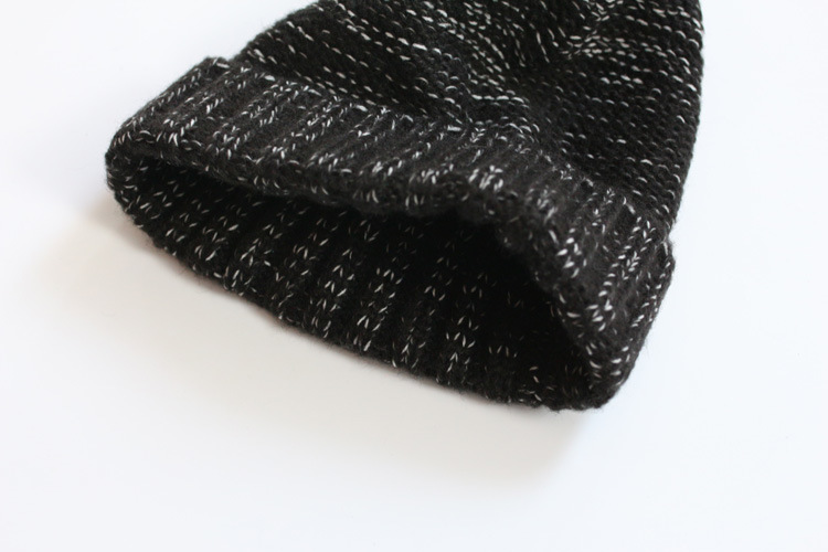 100% Beanie Winter Warm Knit Custom Striped Baggy Beanie Hat