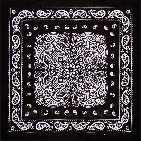 Hot Sales Promotional 100% Cotton 55cm*55cm Black White Paisley Square Printed Bandana