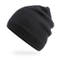 High Quality Plain Custom Color Fleece Lining Black Knitted Beanie Hat with for Wholesale