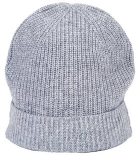 Gray Plain Merino Wool Knit Slouch Custom Beanie Winter Hat