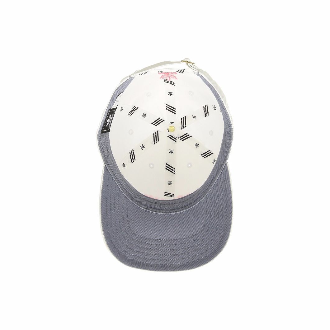 Polyester Custom Adjustable 6-Panel Cap Curved Brim White Hat