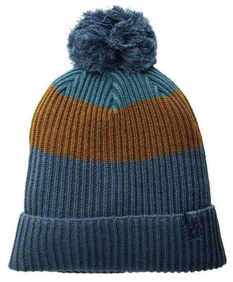 BSCI Audit Ribbed Knitted Mens Winter Hat with Woven Logo