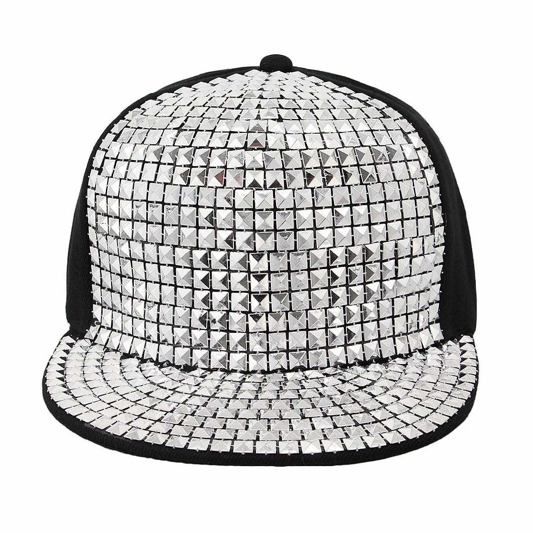 BSCI Audit Kid Polyester Shiny Reflective Cap Hip-Hop Sequins Snapback