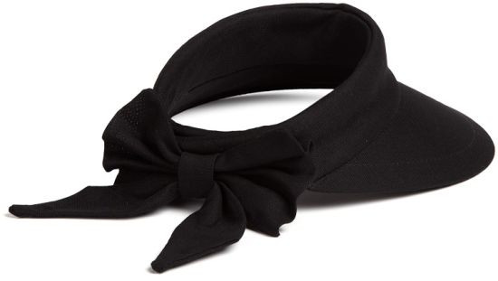 Sedex Audit 100% Cotton Sun Protection Tennis Golf Black Bowknot Visor Hat with Big Brim