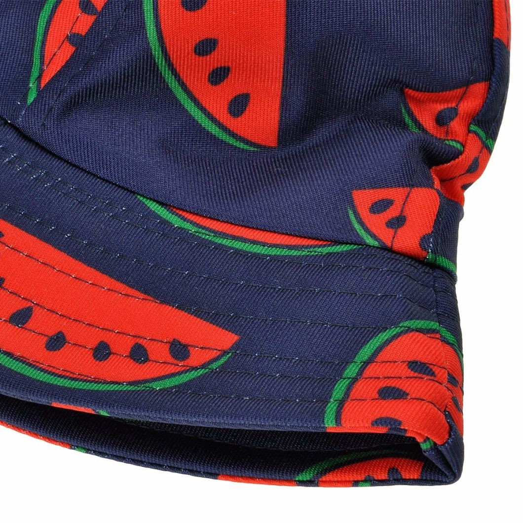 Summer Cute Print Bucket Hat with Short Brim Flat-Top Crown