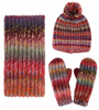 Women Soft Warm Thick Cable Knitted Winter Hat and Scarf