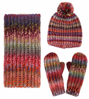 Women Soft Warm Thick Cable Knitted Winter Hat and Scarf