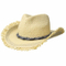 Fedora Star Print Band Straw Beach Hat with Contrasting Stitching