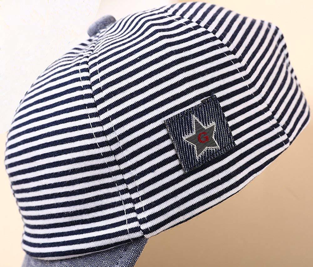 Wholesale Breathable Cotton Striped Sun Protection Bow Hat Custom Baby Baseball Cap