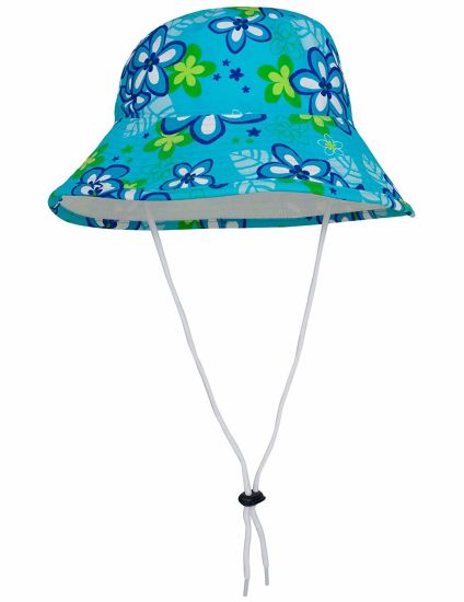Custom Nylon Lightweight Wide Brim Sun Protection UV Reversible Kids Bucket Hat