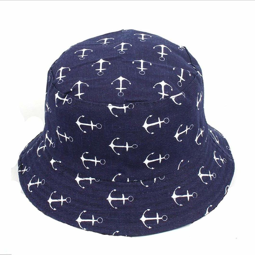 Packable Reversible Sun Protection Unisex Bucket Printed Hat with Canvas