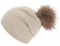 Wholesale Winter Women Warm Knitted Acrylic Real Fur Hat with Removable POM POM