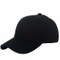 100% Cotton 6-Panel Black Baseball Cap with Elastic Band