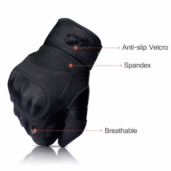 Adjustable Breathable Tactical Gloves Rubber Hard Knuckle Military Gloves