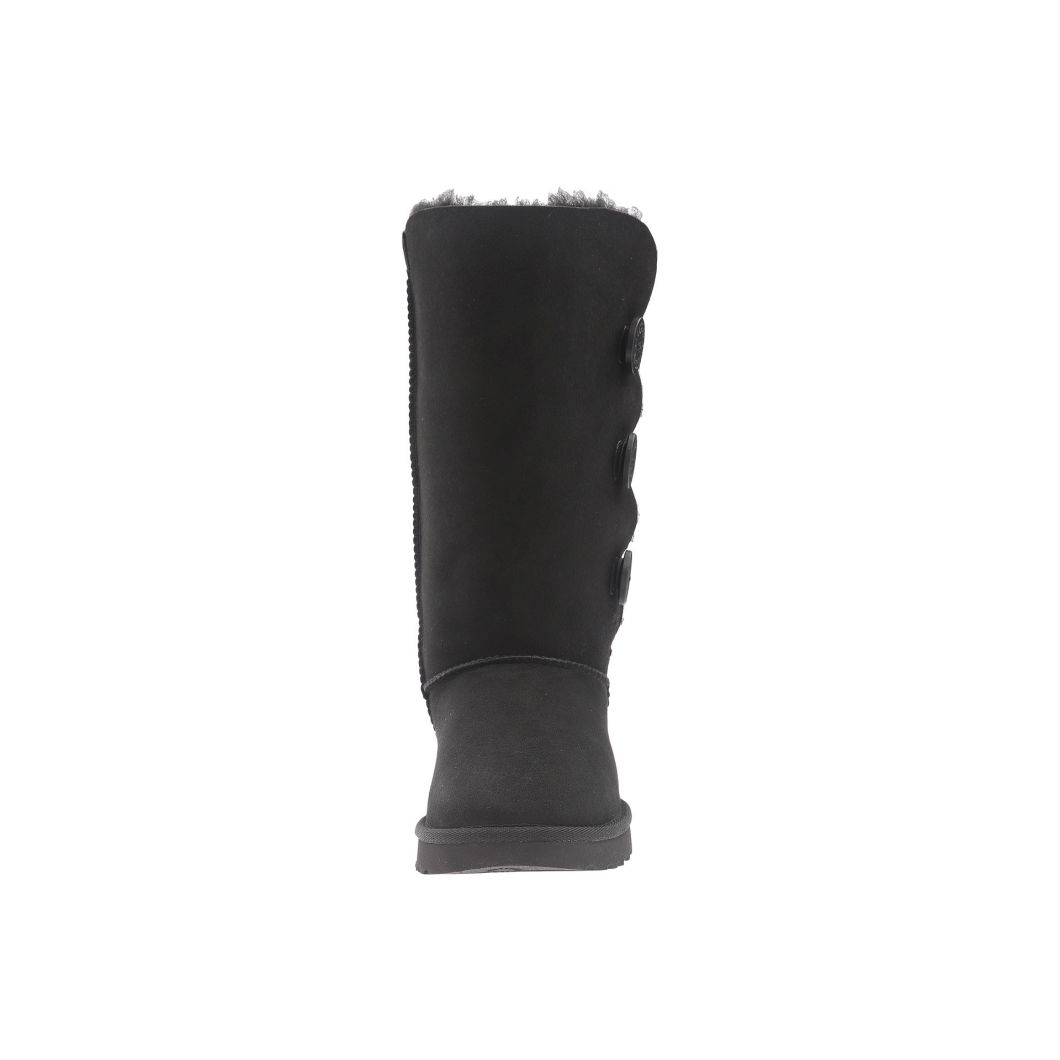 Sedex Audit Women's Female Suede Fur Three Buttons Flat Knee High Knee Sheepskin Wool Boots