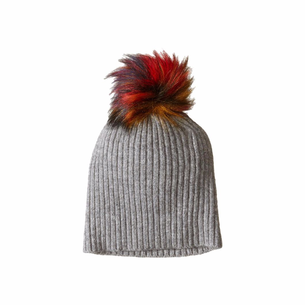 Winter Warm Beanie Slouchy Ribbed Knitted Hat with POM POM