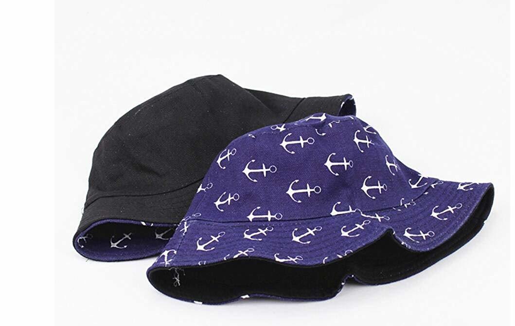 Packable Reversible Sun Protection Unisex Bucket Printed Hat with Canvas