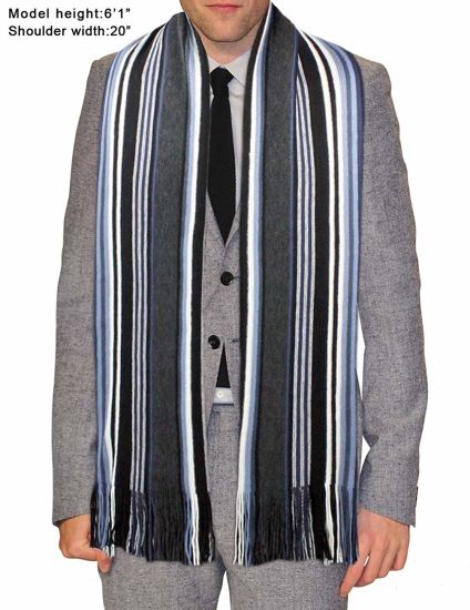 BSCI Audit Custom Striped Knit Long Scarf 100% Acrylic Man Knit Scarf