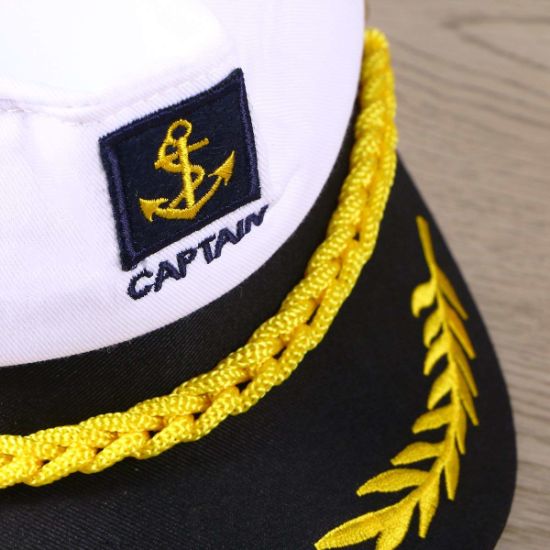 Sedex Audit 100% Cotton Embroidered Captain Officer Navy Cap for Costume