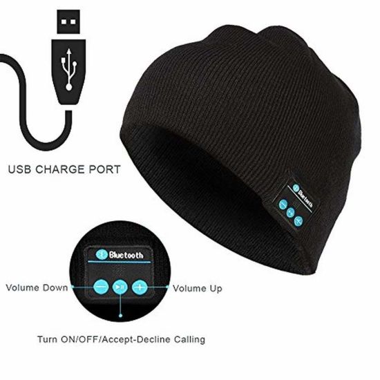 Wholesale Knitted Music Soft Bluetooth Beanie Hat with Wireless Headphone