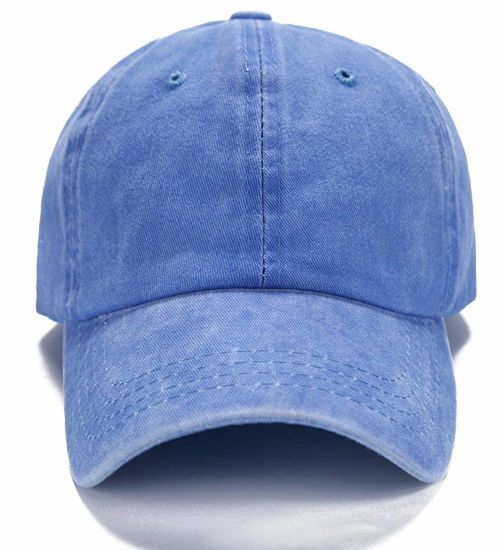 Wholesale Adjustable Plain Cotton Adjustable Washed Twill Baseball Blue Cap