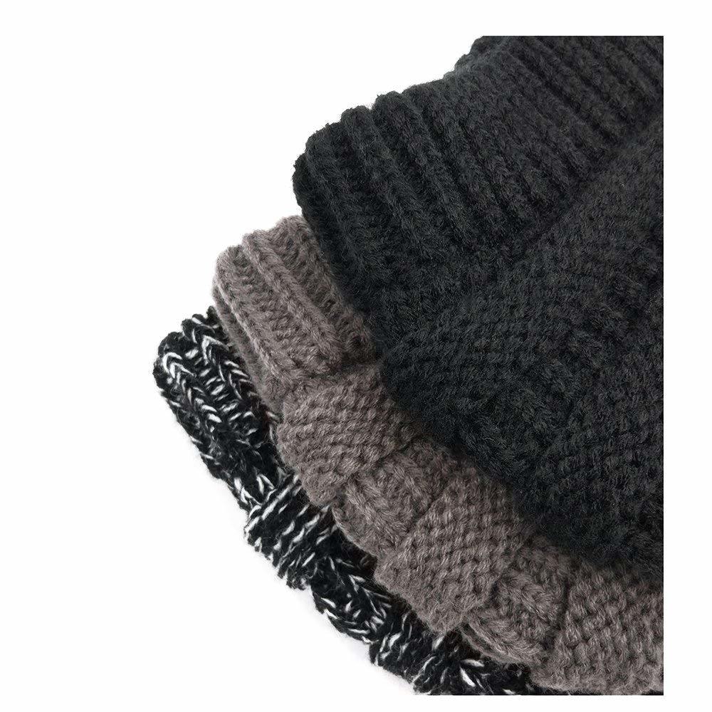 Acrylic Outdoor Winter Warm Stretch Cable Knitted Ponytail Beanie Hat