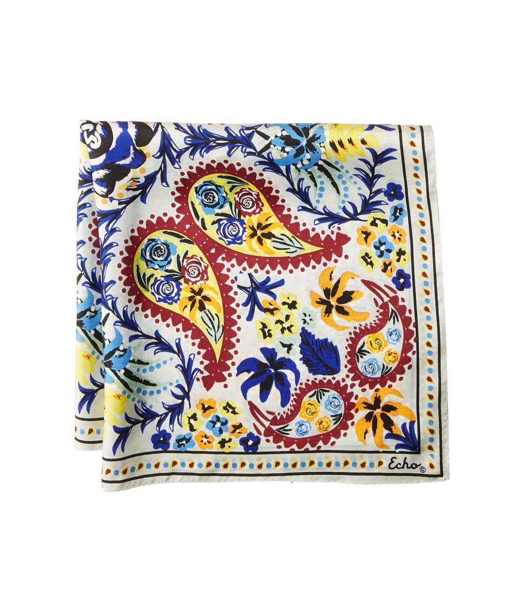 BSCI Audit Wholesale Custom Lady Flower Pattern Square Silk Bandana