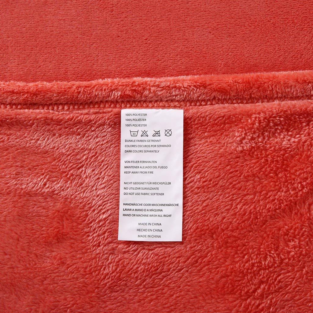 Breathable Polyester Flannel Fleece Cozy Plush Fuzzy Throw Coral Blanket