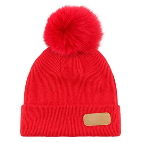 Children Winter Warm Beanie Knitted POM POM Baby Fur Hat