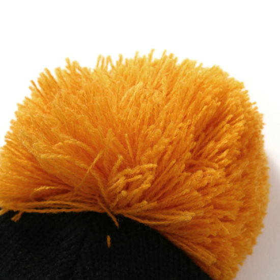 Winter Warm Striped Embroidered Knitted POM POM Baby Beanie Hat