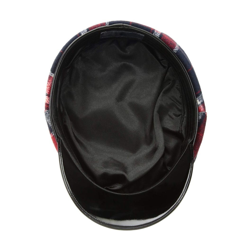 BSCI Audit Interior Sweatband Striped Captain Hat with Leather Brim