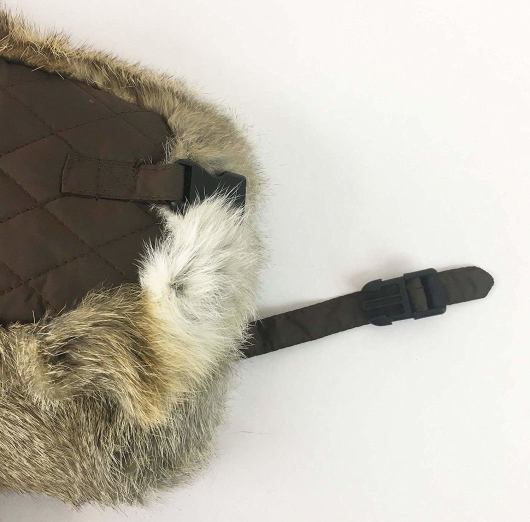 Polyester Rabbit Fur Trim Winter Warm Earflap Fur Luxury Hat
