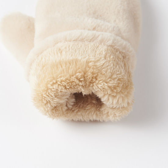 Women Ladies Thick Winter Acrylic Cute Riding Full-Finger Gloves with String