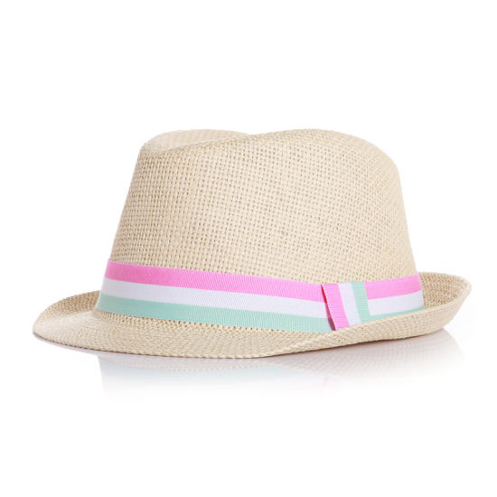 BSCI Audit Children Paper Bucket Summer Fashion Kids Straw Hat