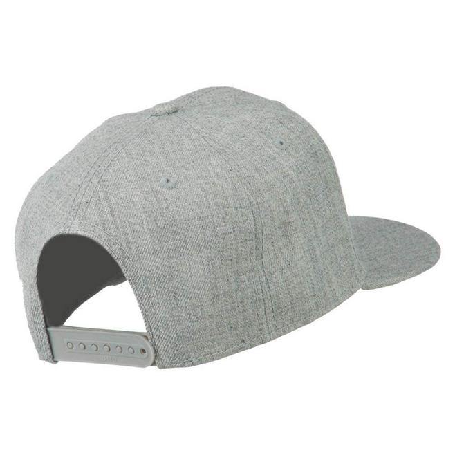 Custom 100% Wool Woven Flat Bill 6-Panel Blank Wool Snapback