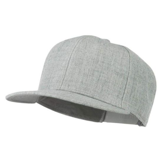 Custom 100% Wool Woven Flat Bill 6-Panel Blank Wool Snapback