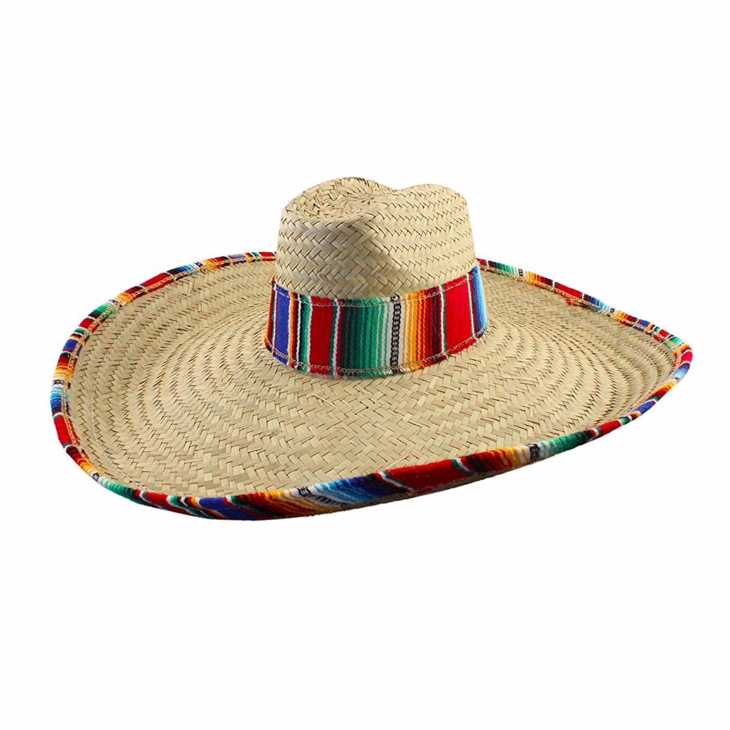 Cowboy Multi-Color Mexico Straw Mini Sombrero Hat with Wide Brim