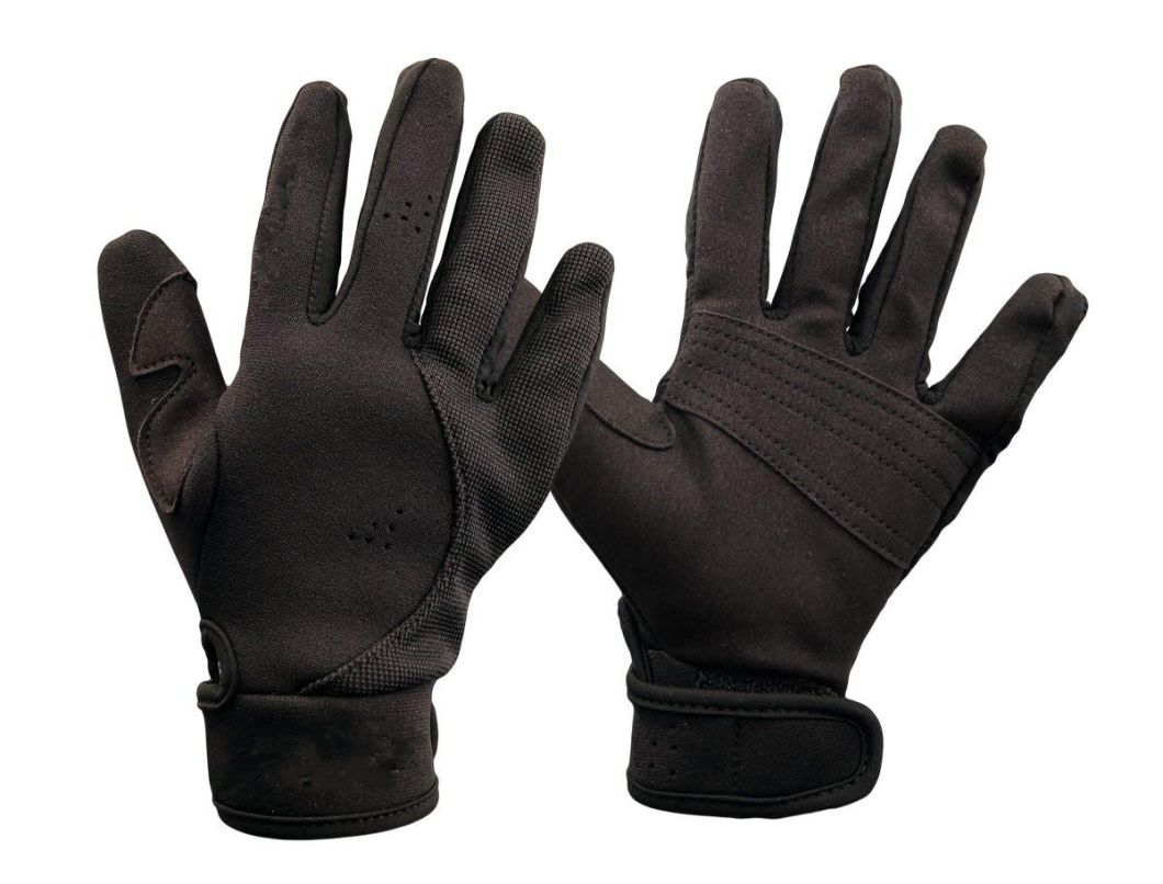 Adjustable Amara Leather Stretchy Mesh Diving Gloves with Fastener Wristband