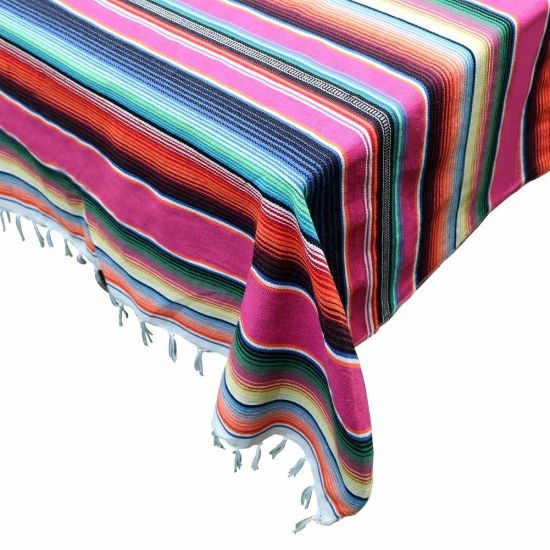 Wholesale Custom Large Square Cotton Mexican Blanket for Party Decorations Tablecloth