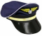 Captain Pilot Airline Hat with Gold Band White Trim Piping