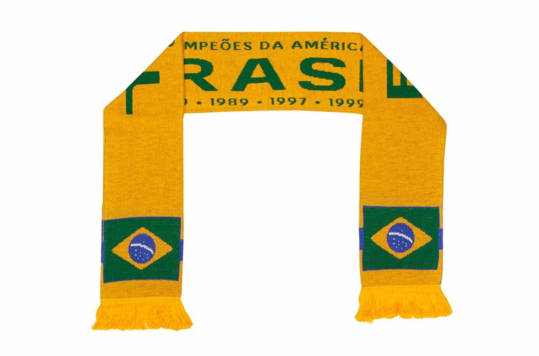 Wholesale Brazil Football Knit Scarf Custom Knitted Liverpool Football Scarf Football Fan Accessories Scarf for Sale