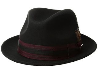 Short Brim Fedora Hat Wool with Pinched Center Dent Crown