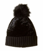 BSCI Audit Ribbed Knit Folded Cuff Crushed POM Velvet Hat