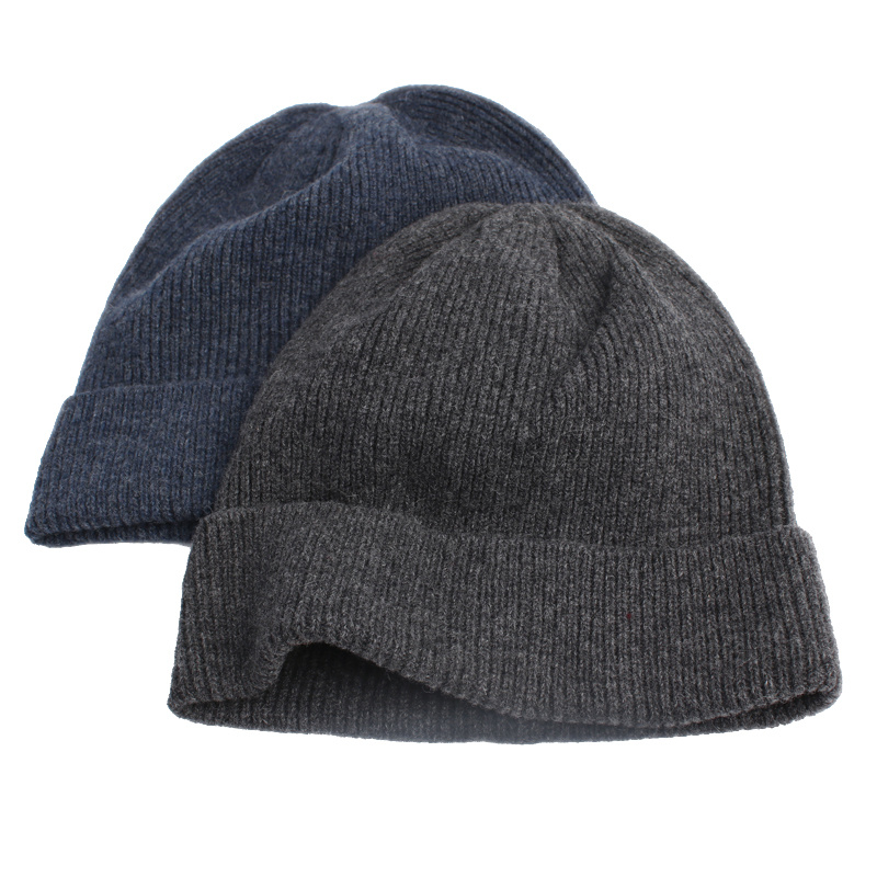 Plain Color Unisex Wool Winter Warm Custom Knitted Beanie Hats