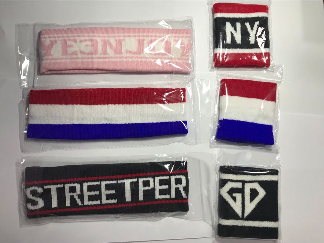 Custom Winter Embroidered Elastic Yoga Sports Sweatband Knit Headband