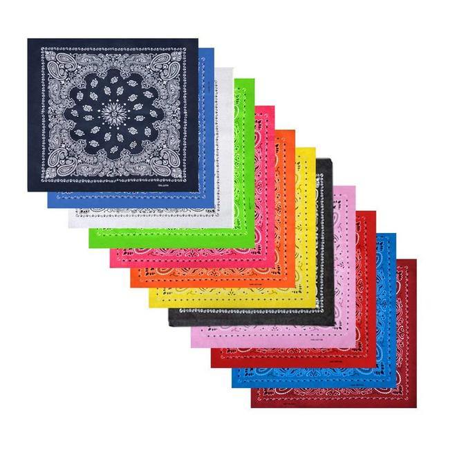 100% Cotton Fashion Accessories Double Sided Print Handkerchief Headwrap Headband Scarf Bandana