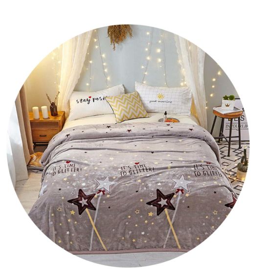 Sedex Audit Bright Star Pattern Flame Retardant Fleece Blanket