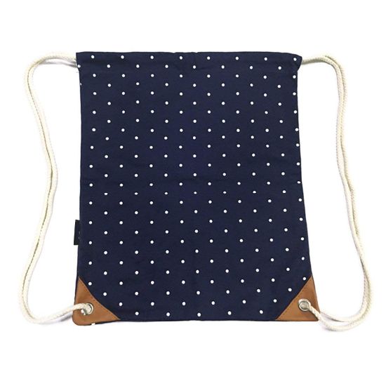 Custom Harajuku Style Man Women Printing Canvas Drawstring Bag with String Closure for School Sport Gym Streetball and Beach