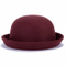 Women Roll-up Brim Fedora Bucket Classic Wool Bowler Round Hat