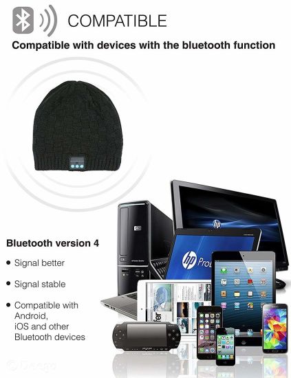Polyester Outdoor Headphone Unisex Music Hat with Wireless Bluetooth